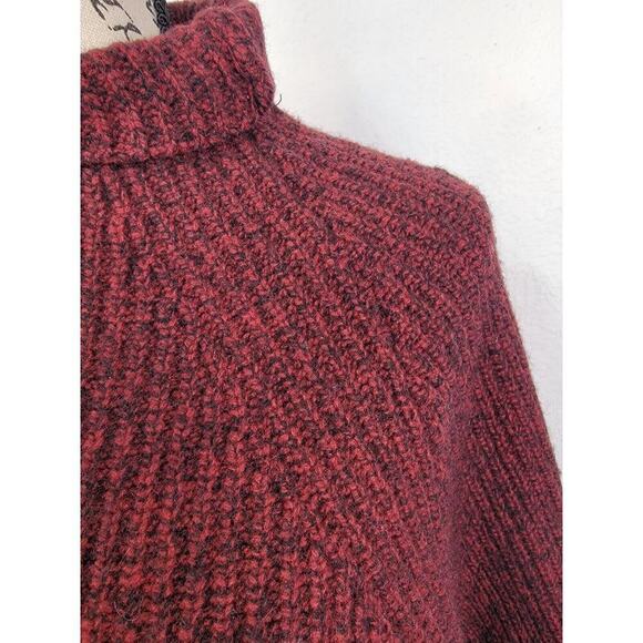 Zadig & Voltaire Lola AZ Sweater Womens XS Merino Wool Crop Oversized Burgundy - Picture 4 of 12